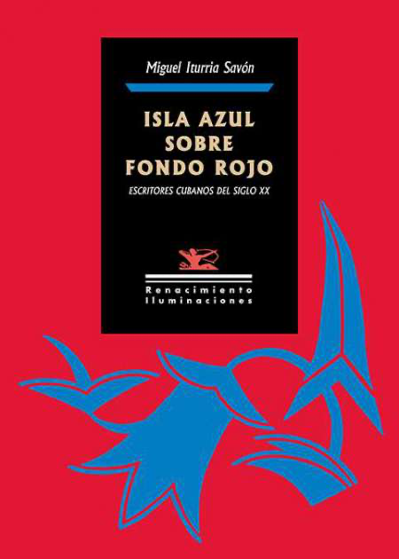 Imagen de portada del libro Isla azul sobre fondo rojo