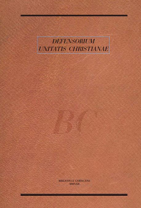 Imagen de portada del libro "Defensorium Unitatis Christianae" de Alfonso de Cartagena