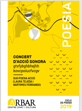 Imagen de portada del libro Concert concert d’acció sonora d’acció sonora. Poesia acció duo poesia acció (Laura Tejeda i Bartomeu Ferrando)