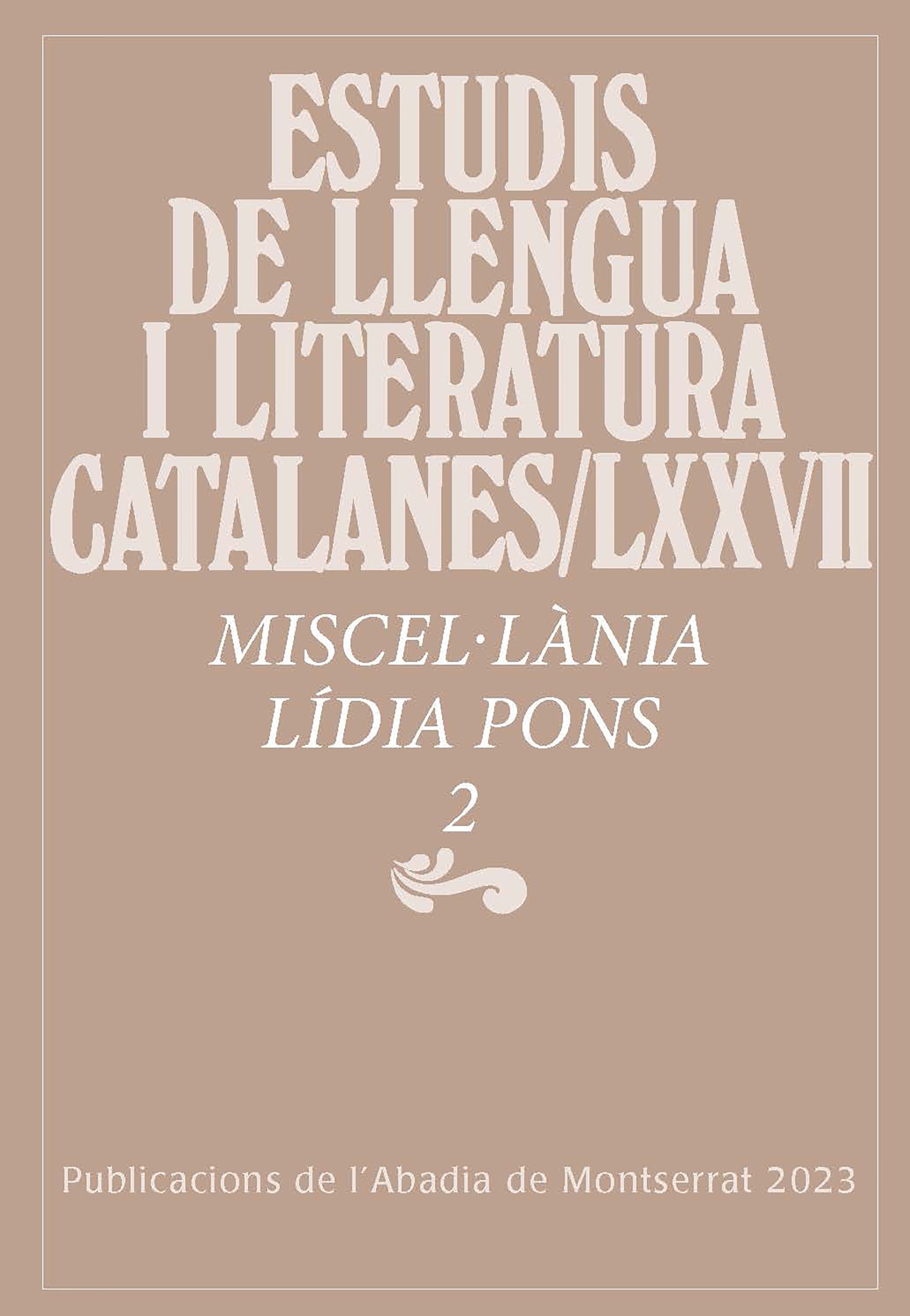 Imagen de portada del libro Miscel·lània Lídia Pons / 2