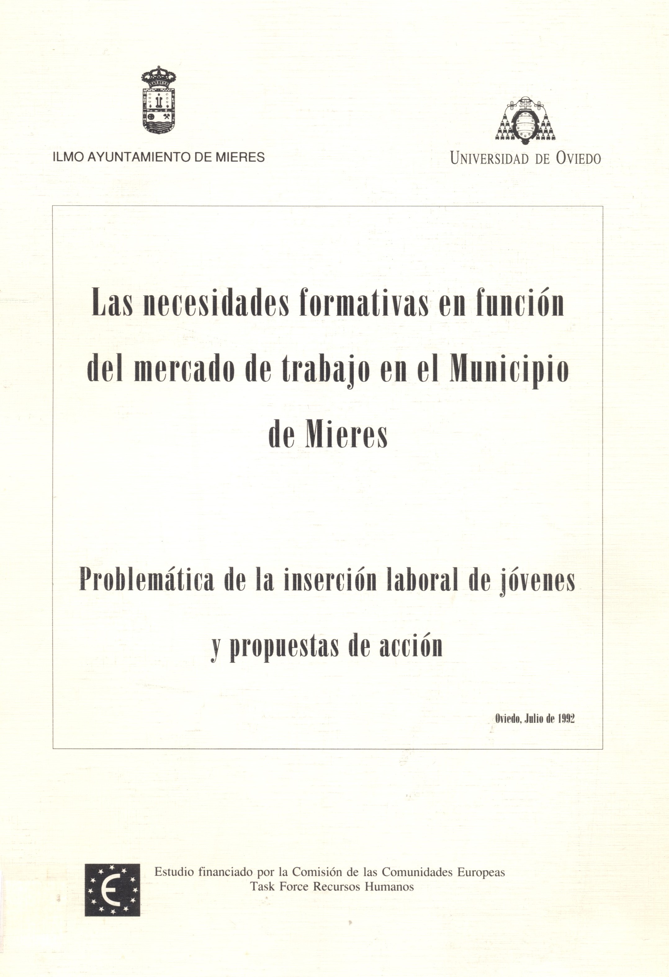 Imagen de portada del libro Las necesidades formativas en función del mercado de trabajo en el Municipio de Mieres