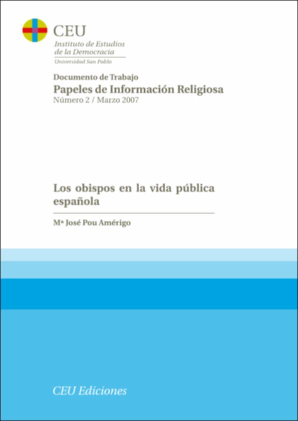 Imagen de portada del libro Los obispos en la vida pública española