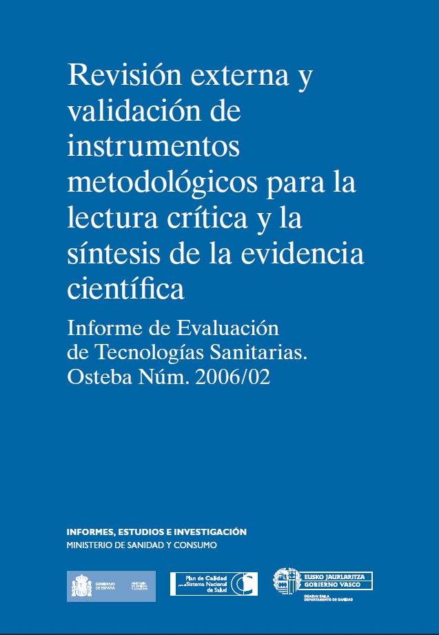 Imagen de portada del libro Revisión externa y validación de instrumentos metodológicos para la lectura crítica y la síntesis de la evidencia científica