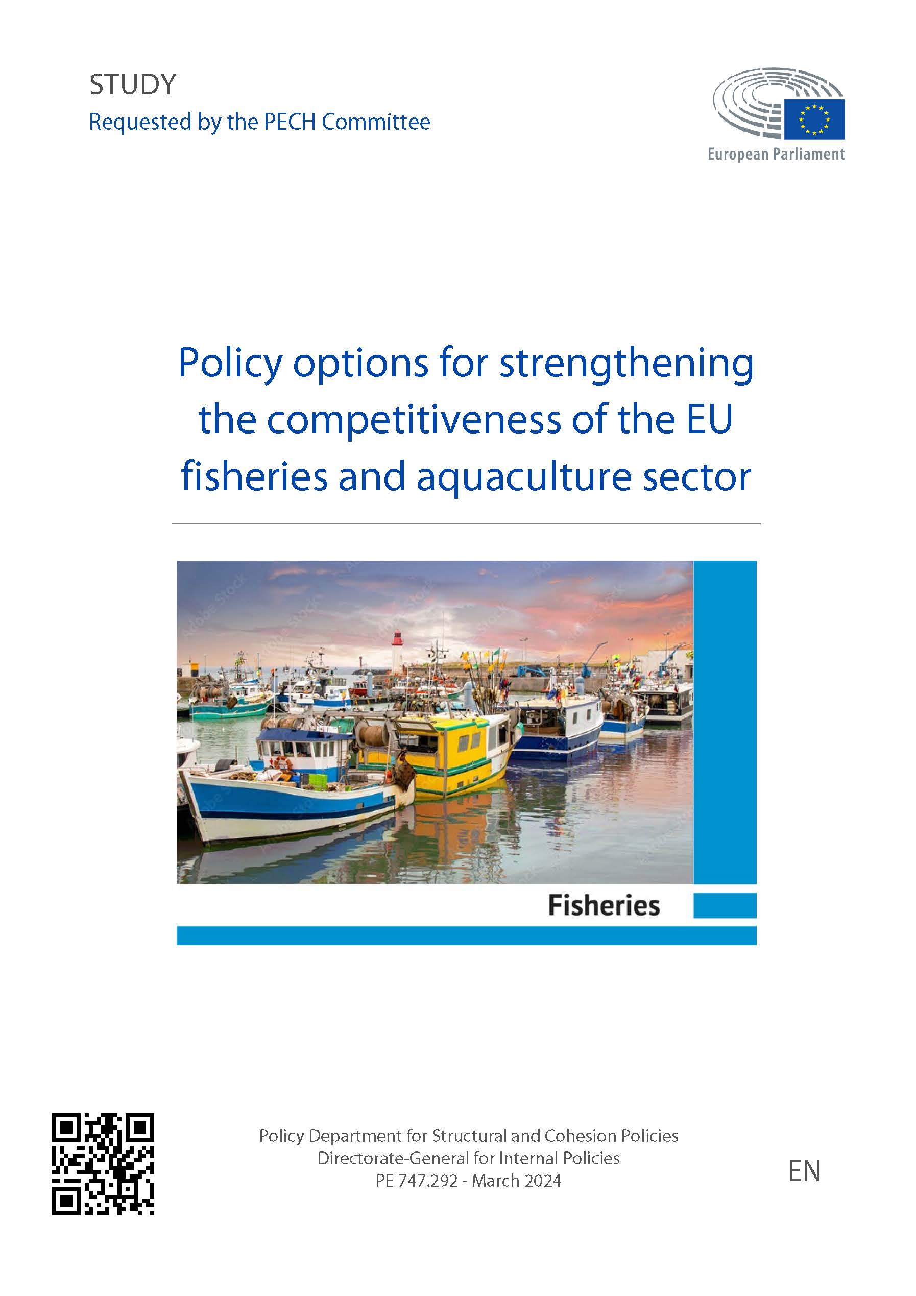 Imagen de portada del libro Research for PECH Committee: Policy options for strengthening the competitiveness of the EU fisheries and aquaculture sector