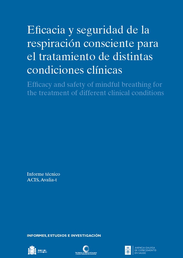 Imagen de portada del libro Eficacia y seguridad de la respiración consciente para el tratamiento de distintas condiciones clínicas