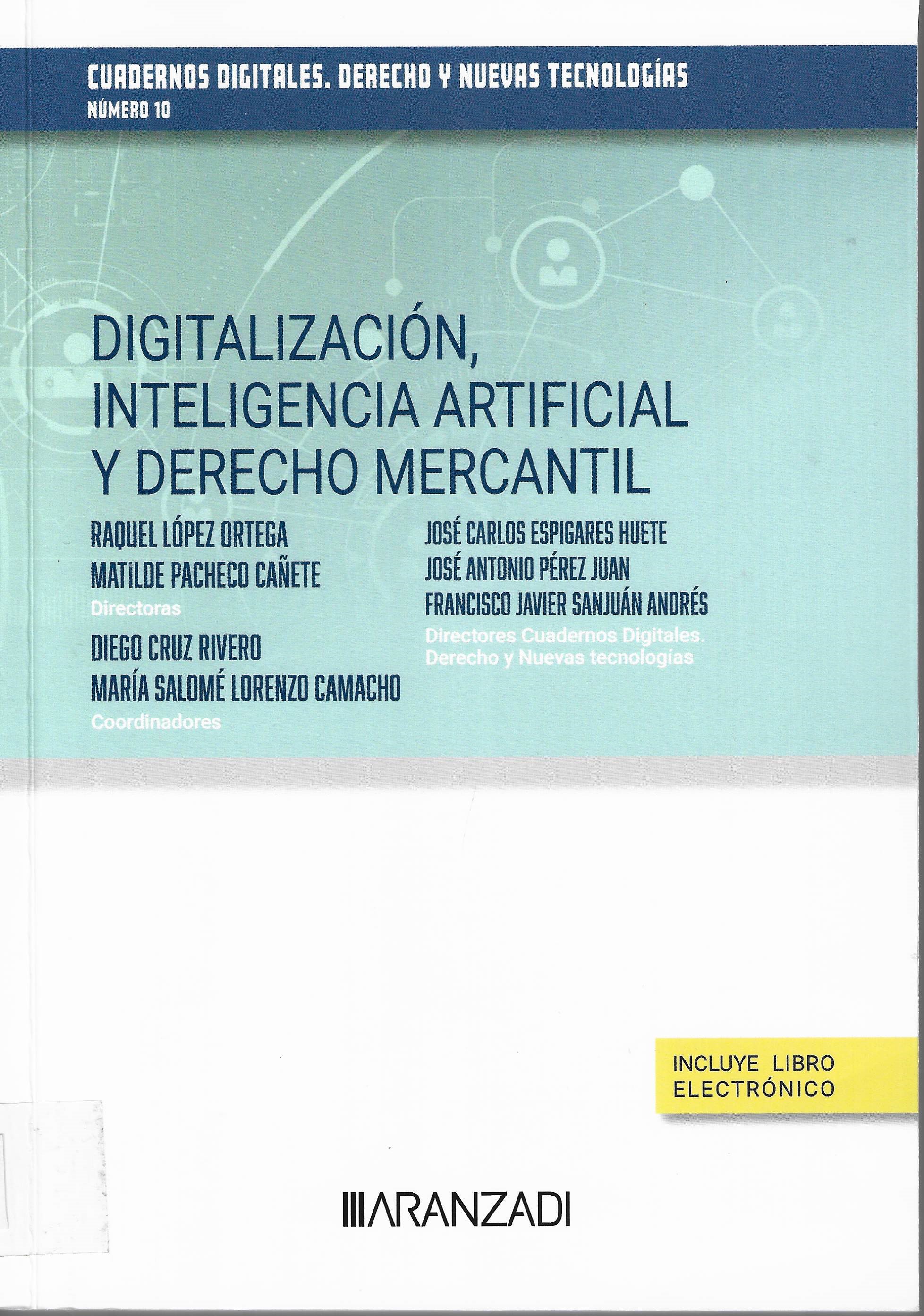 Imagen de portada del libro Digitalización, inteligencia artificial y derecho mercantil