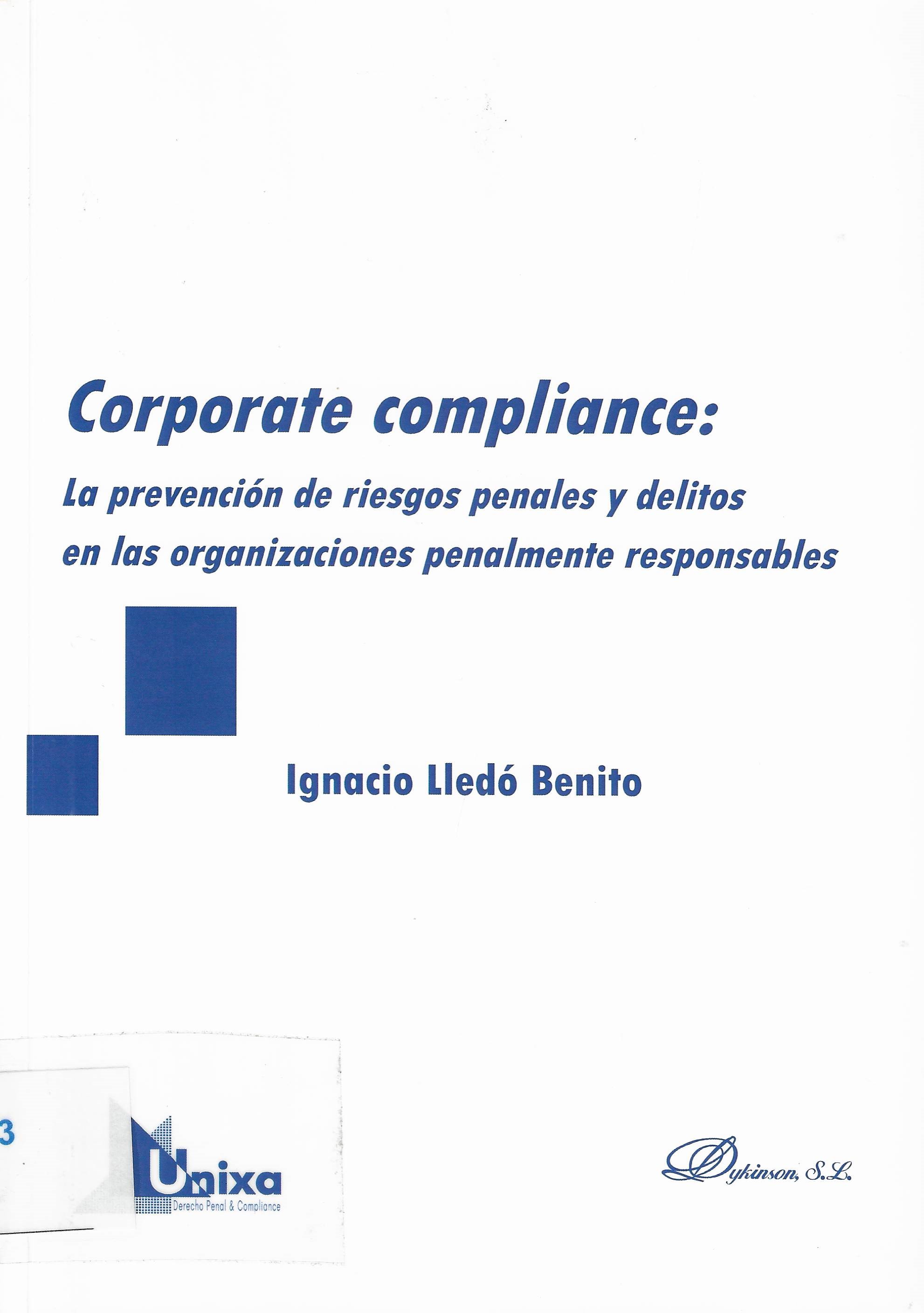 Imagen de portada del libro Corporate compliance