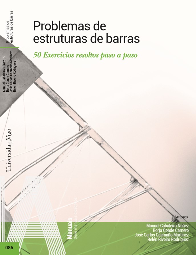 Imagen de portada del libro Problemas de estruturas de barras, 50 Exercicios resoltos paso a paso