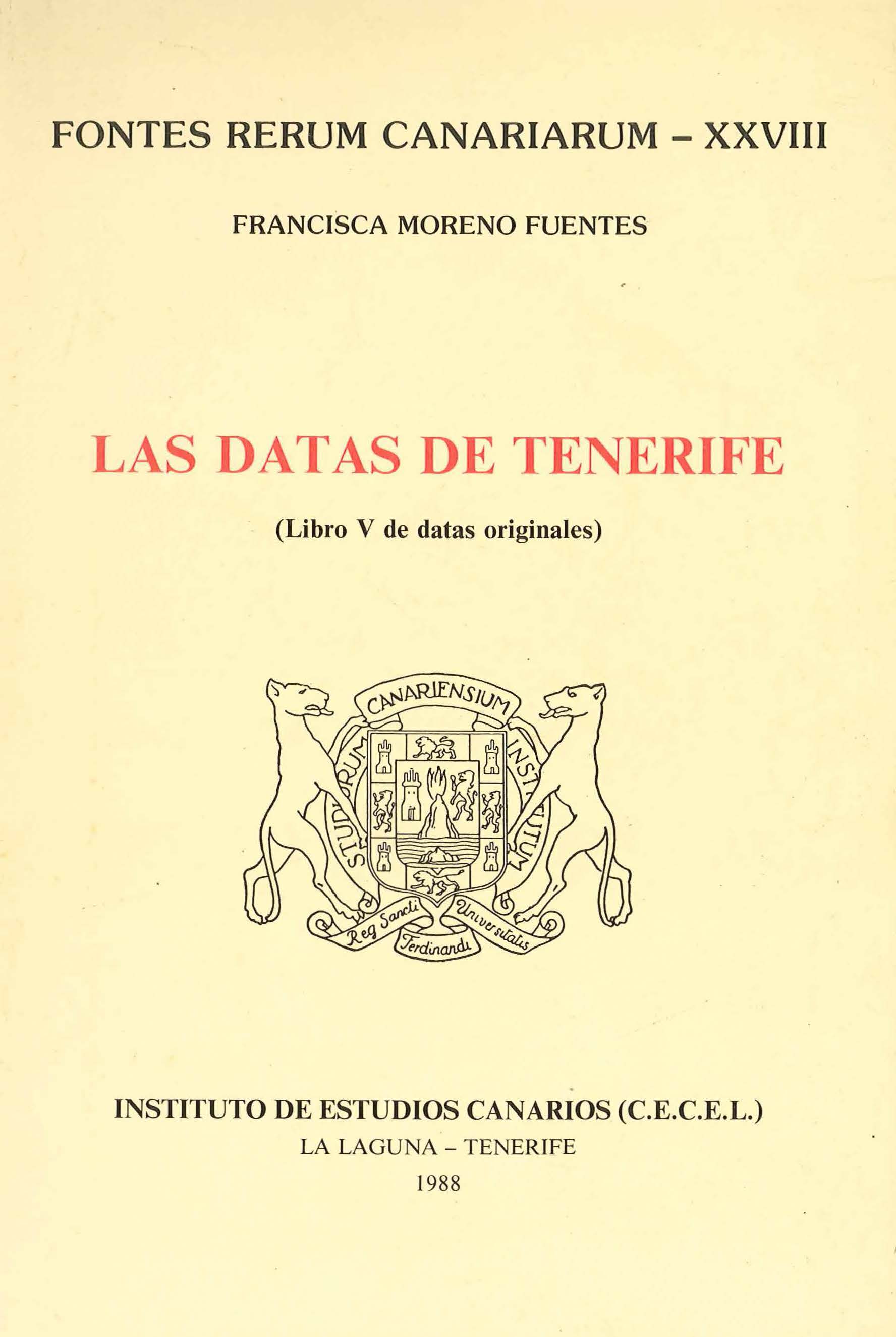 Imagen de portada del libro Las datas de Tenerife