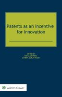 Imagen de portada del libro Patents as an incentive for innovation