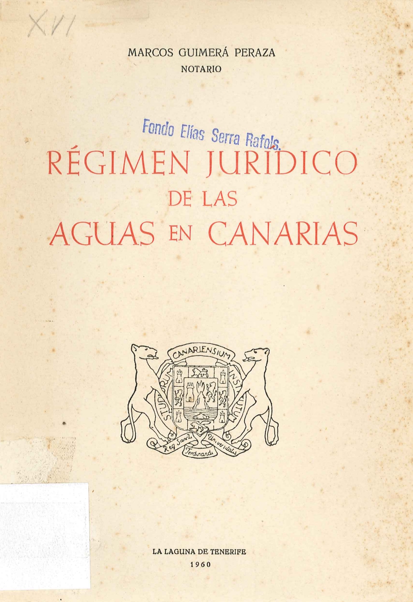 Imagen de portada del libro Régimen jurídico de las aguas en Canarias