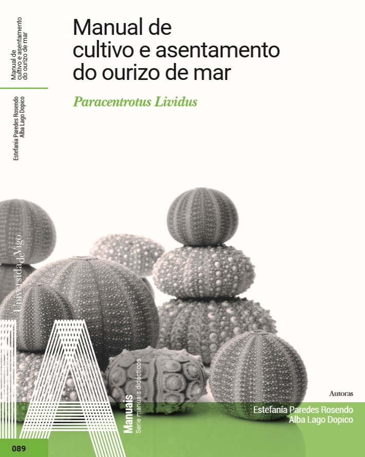 Imagen de portada del libro Manual de cultivo e asentamento do ourizo de mar, Paracentrotus Lividus