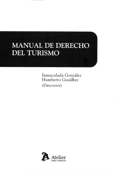 Imagen de portada del libro Manual de Derecho del Turismo