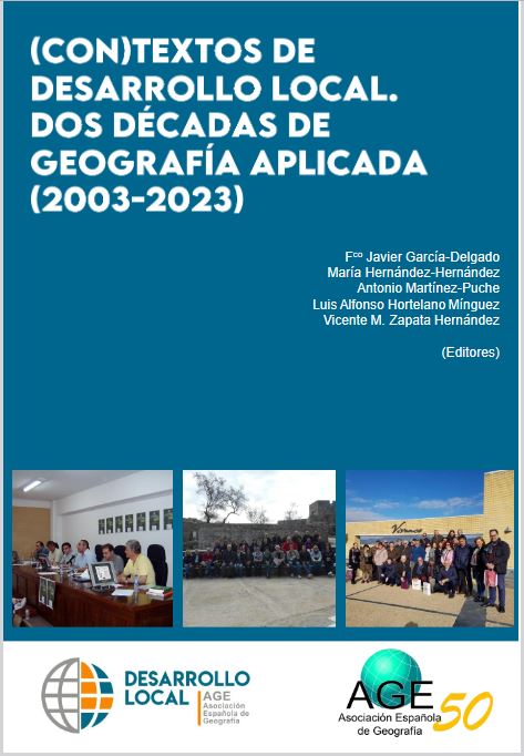 Imagen de portada del libro (Con)textos de desarrollo local. dos décadas de geografía aplicada (2003-2023)