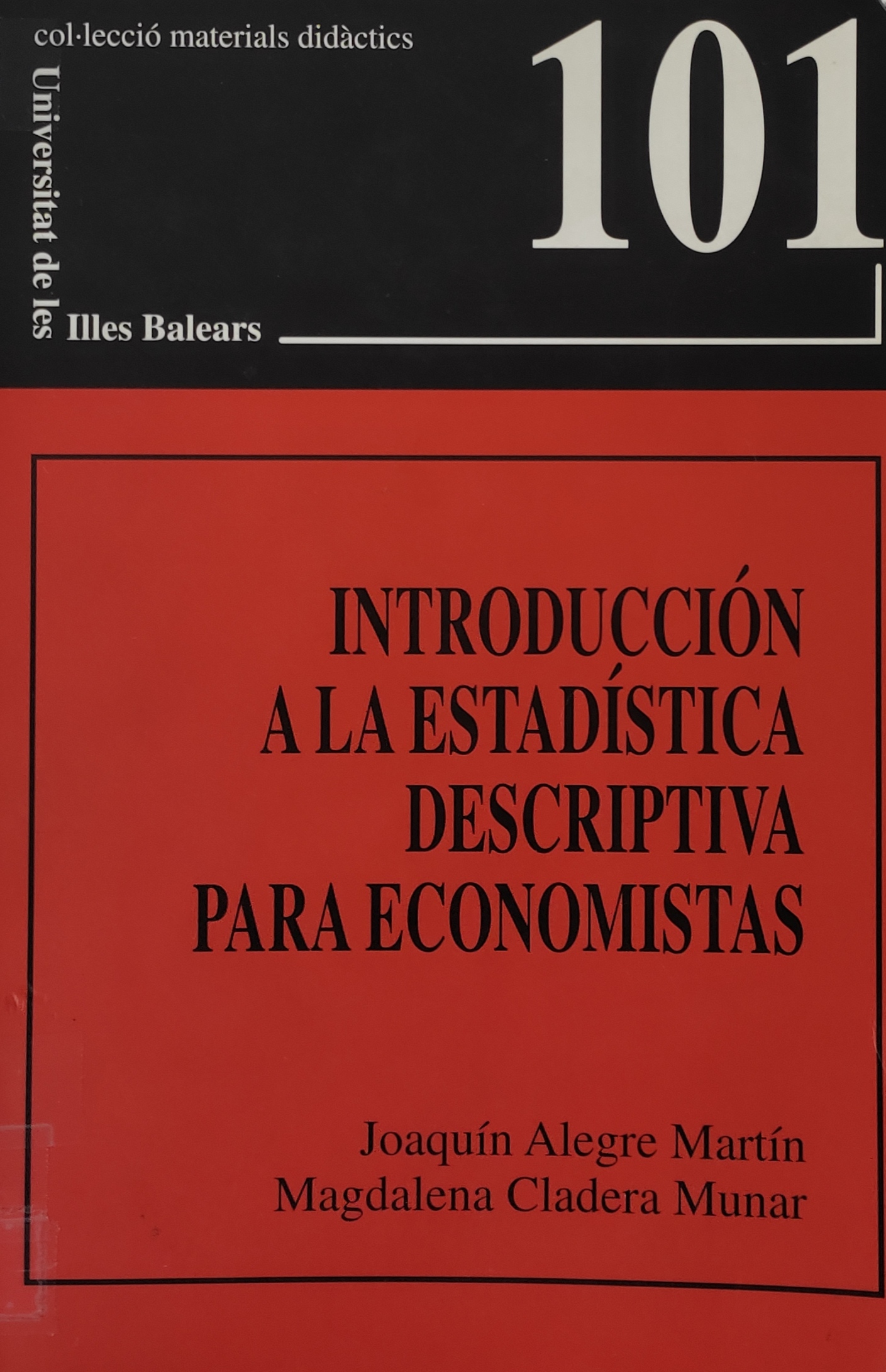 Imagen de portada del libro Introducción a la estadística descriptiva para economistas