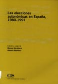 Imagen de portada del libro Las elecciones autonómicas en España, 1980-1997