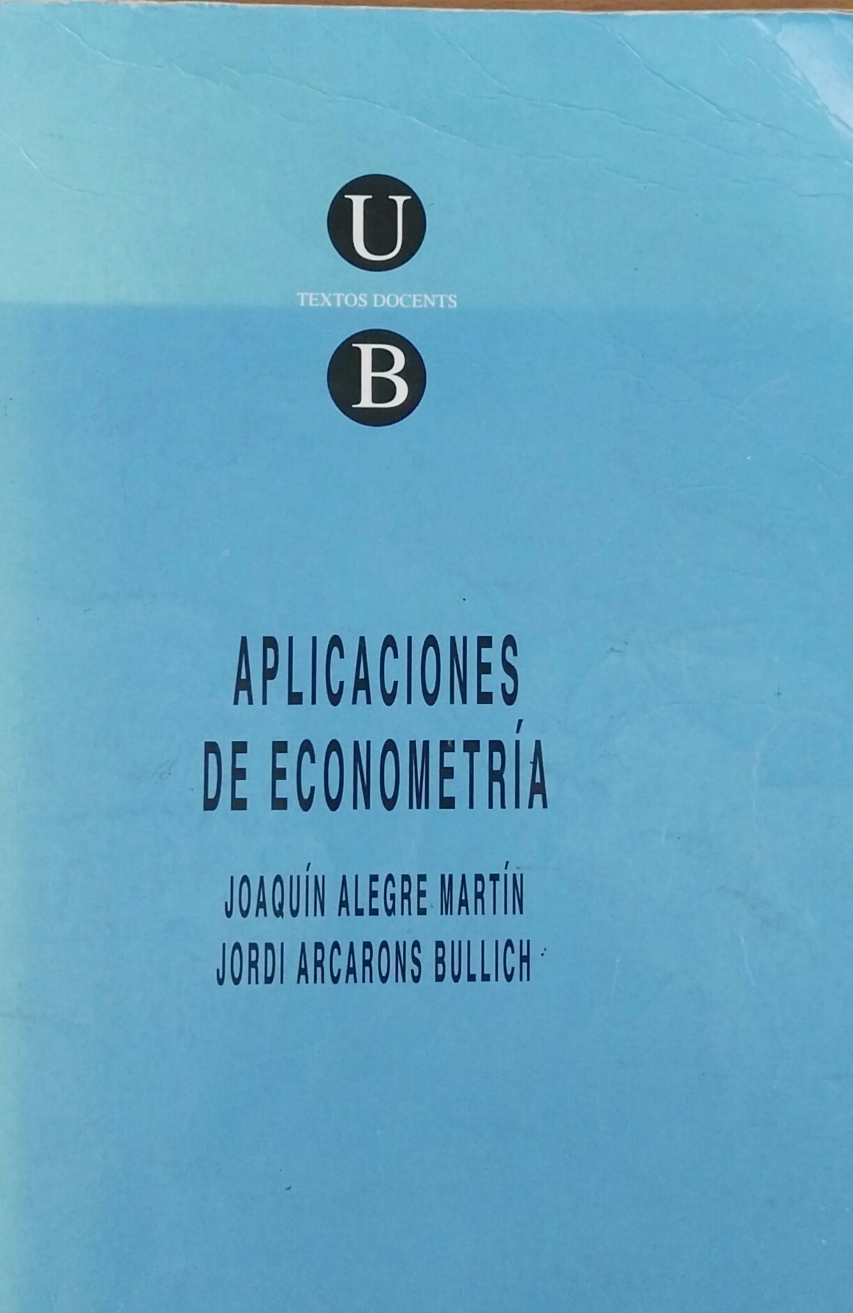 Imagen de portada del libro Aplicaciones de econometría