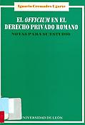 Imagen de portada del libro El "officium" en el derecho privado romano
