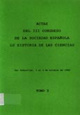 Imagen de portada del libro Actas del III Congreso de la Sociedad Española de Historia de las Ciencias