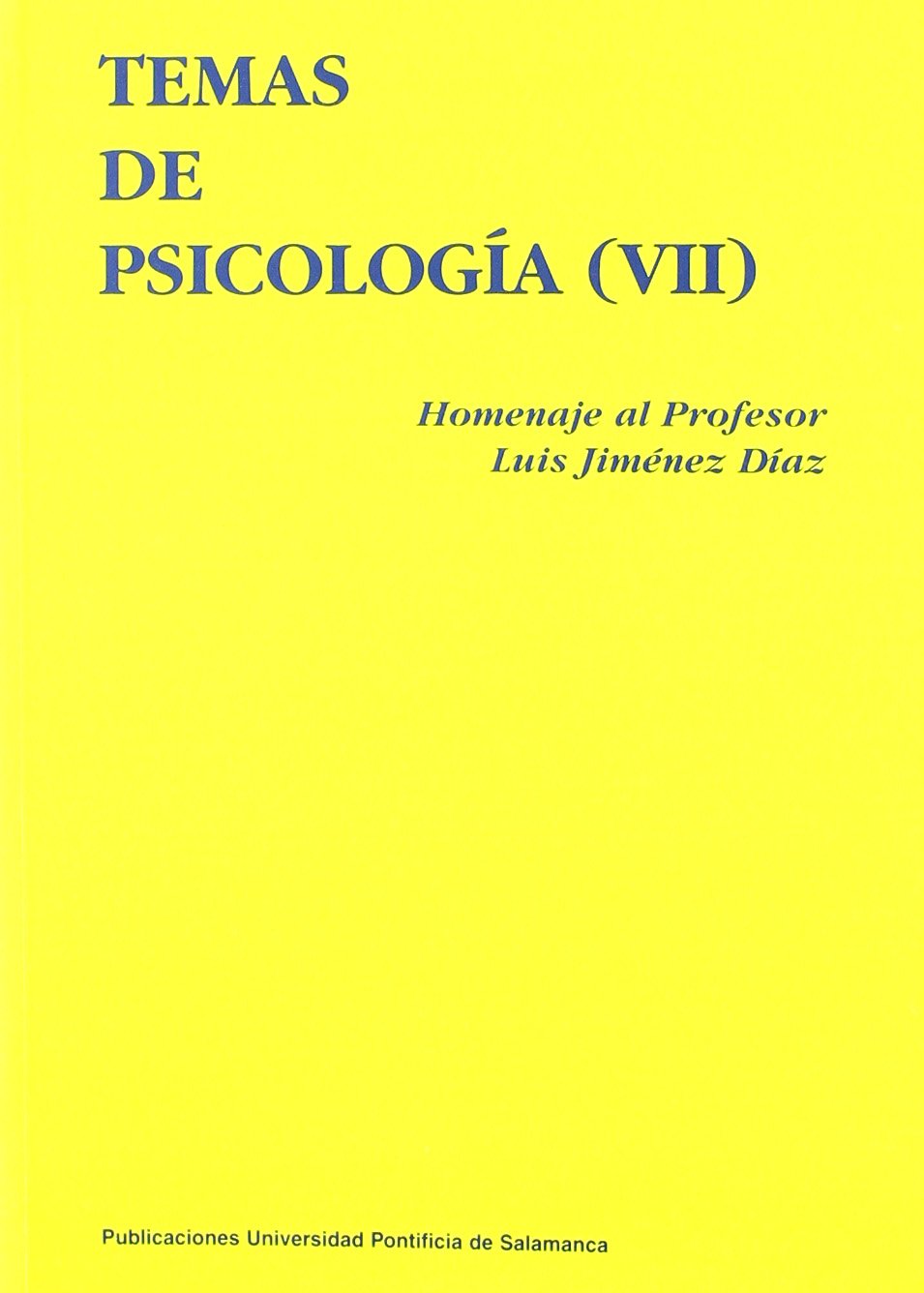 Imagen de portada del libro Temas de psicología (VII)
