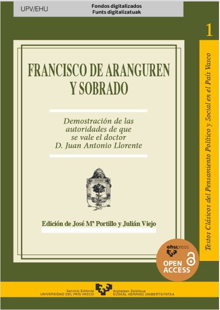 Imagen de portada del libro Demostración del sentido verdadero de las autoridades de que se vale el doctor don Juan Antonio Llorente (1807-1808)
