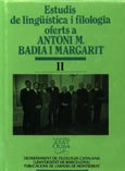 Imagen de portada del libro Estudis de lingüística i filologia oferts a Antoni M. Badia i Margarit