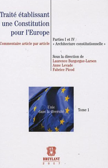 Imagen de portada del libro Traité établissant une Constitution pour l'Europe