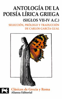 Imagen de portada del libro Antología de la poesía lírica griega