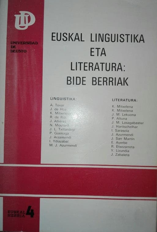 Imagen de portada del libro Euskal linguistika eta literatura