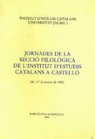 Imagen de portada del libro Jornades de la Secció Filològica de l'Institut d'Estudis Catalans a Castelló