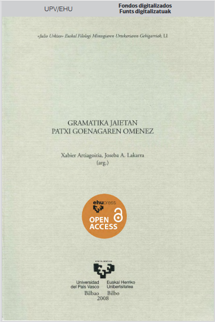 Imagen de portada del libro Gramatika jaietan