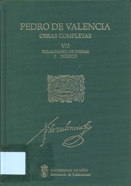 Imagen de portada del libro Obras completas. Vol, V, Relaciones de Indias. 2, México