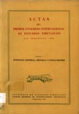 Imagen de portada del libro Actas del Primer Congreso Internacional de Estudios Pirenáicos. San Sebastián, 1950