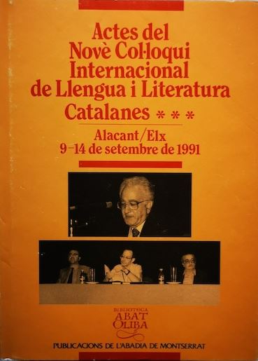 Imagen de portada del libro Actes del novè Col·loqui Internacional de Llengua i Literatura Catalanes