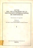 Imagen de portada del libro Actas del VIII Congreso de la Asociación Internacional de Hispanistas