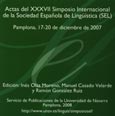 Imagen de portada del libro Actas del XXXVII Simposio Internacional de la Sociedad Española de Lingüística (SEL)