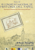 Imagen de portada del libro VII Congreso Nacional de Historia del Papel en España