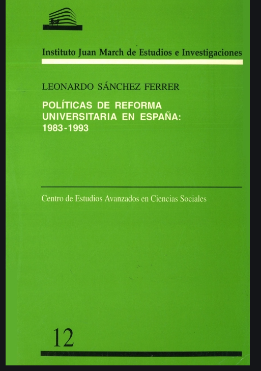 Imagen de portada del libro Políticas de reforma universitaria en España