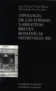 Imagen de portada del libro Tipología de las formas narrativas breves románicas medievales (III)