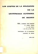 Imagen de portada del libro Los costes de la educación en la Universidad Autónoma de Madrid