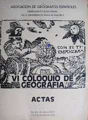 Imagen de portada del libro VI Coloquio de Geografía Palma de Mallorca 1-6 de octubre de 1979