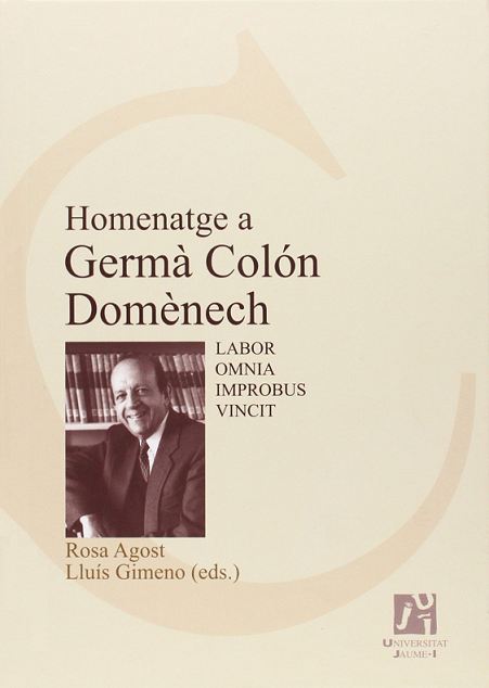 Imagen de portada del libro Homenatge a Germà Colón Domènech