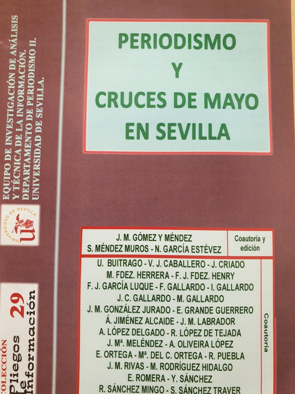 Imagen de portada del libro Periodismo y Cruces de Mayo en Sevilla
