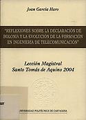 Imagen de portada del libro Reflexiones sobre la declaración de Bolonia y la evolución de la formación en ingeniería de telecomunicación