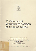 Imagen de portada del libro V Jornadas de Viticultura y Enología de Tierra de Barros