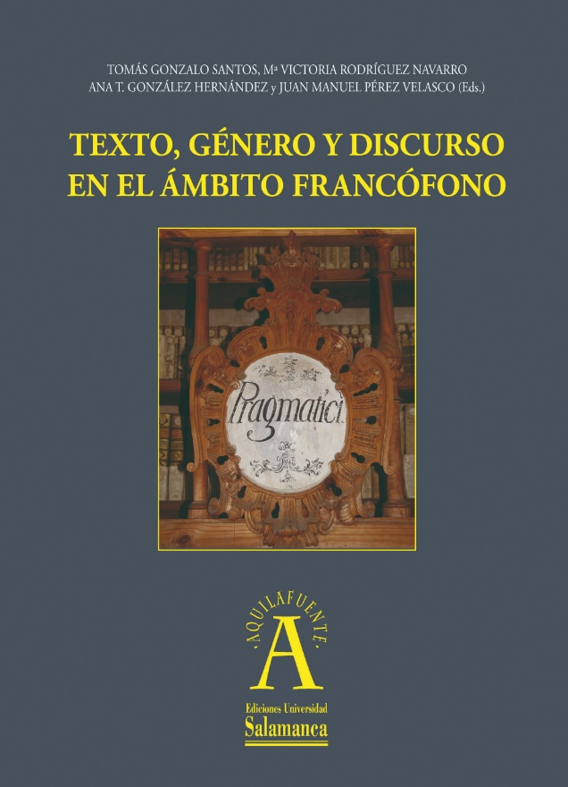 Imagen de portada del libro Texto, género y discurso en el ámbito francófono