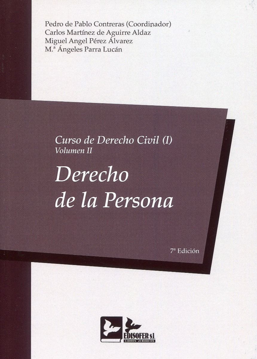Imagen de portada del libro Curso de derecho civil. 1. Vol. 2, Derecho de la persona