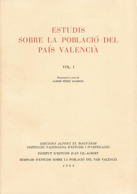 Imagen de portada del libro Estudis sobre la població del País Valencià