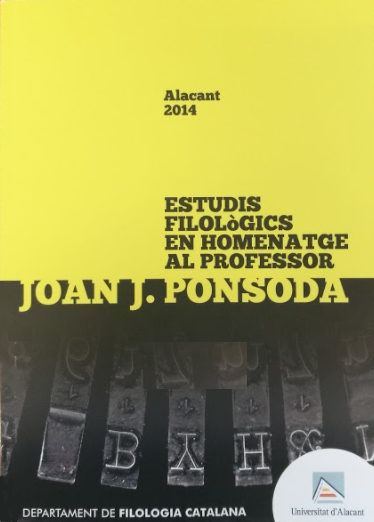 Imagen de portada del libro Estudis filològics en homenatge al professor Joan J. Ponsoda
