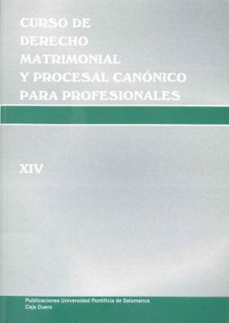 Imagen de portada del libro Curso de derecho matrimonial y procesal canónico para profesionales del foro (XIV)